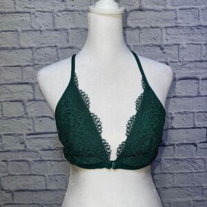 Victoria's Secret Front-Close Bralette Green Lace